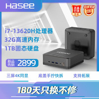 Hasee 神舟 战神mini i7P迷你台式电脑商用小主机(酷睿十三代i7-13620H 32G 1TBSSD WIFI win11)