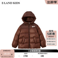 E·LAND KIDS 90%鸭绒童装男童连帽羽绒服24年冬季新品 Brown棕色/85 170cm