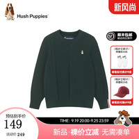 暇步士（Hush Puppies）童装儿童男女大童2024年秋季简约时尚百搭线衣 丛林绿 130cm
