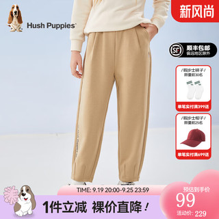 暇步士（Hush Puppies）童装儿童秋冬装裤子男女童简约百搭休闲长裤 燕麦卡其E款 160cm 偏大一码