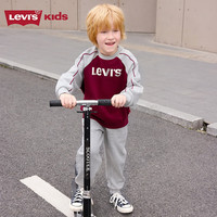 Levi's李维斯儿童套装男女童套装秋季套头卫衣长裤2件套衣服 花纱灰 160/80