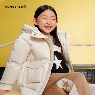 匡威（Converse）童装儿童轻保暖羽绒服男女童加厚外套 羽白色 110/52