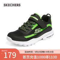 斯凯奇（Skechers）运动鞋子休闲网布透气舒适百搭时尚403778L 黑色/柠檬色/BKLM 33码