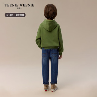 Teenie Weenie Kids小熊童装24秋冬男女童时尚百搭刺绣牛仔裤 中蓝色 110cm