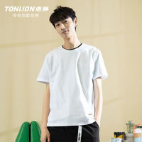 百亿补贴：TONLION 唐狮 T恤男下摆贴标短袖小细节短袖韩版时尚青春潮