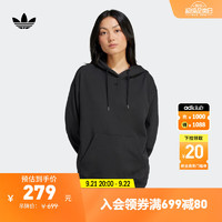 adidas 阿迪达斯 三叶草女装冬季宽松毛圈布运动连帽卫衣IT9701 黑色 A/XS