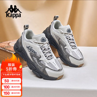 KAPPA卡帕女鞋休闲老爹鞋女2024秋季厚底运动鞋百搭跑步鞋子女 C15D灰色 36