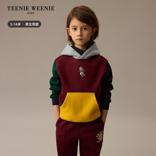 Teenie Weenie Kids小熊童装24秋冬男女童撞色加绒连帽卫衣 撞色 150cm