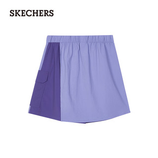 斯凯奇（Skechers）女款梭织撞色工装短裙裤高腰摆裙型L224W151 紫菀色/004N M