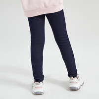 笛莎女童裤子儿童时尚简约加绒修身外穿打底裤 深藏青 140