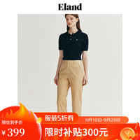 ELAND衣恋POLO衫女基础款百搭针织短袖舒适毛衣T恤 藏青色(59)Navy M/165