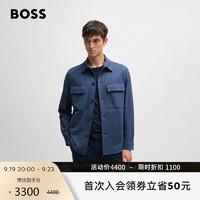 BOSS（服装） BOSS男士秋季2024新款弹力平纹单面针织布面料宽松外套衬衫