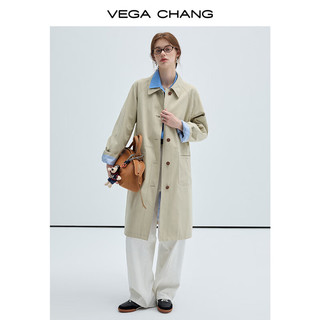 VEGA CHANG 风衣女款2024新款春秋英伦风中长款宽松外套