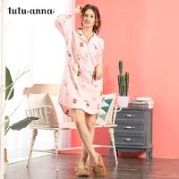 tutuanna 趣趣安娜 睡裙薄款夏季日系可爱中长款家居服睡衣女夏可外穿