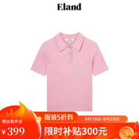 ELAND衣恋POLO衫女基础款百搭针织短袖舒适毛衣T恤 浅粉色(26)L/Pink M/165