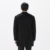 利郎梭织中长款毛呢大衣男冬季含山羊绒大衣挺括保暖男士外套 黑色(23DYR7551Y) 185/100A