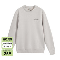 美特斯邦威（Meters Bonwe）舒适毛衣男士2024秋季简约加绒设计感圆领套头毛衫 浅灰 165/S