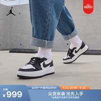 NIKE 耐克 Jordan官方耐克乔丹AJ1板鞋女运动鞋秋季低帮缓震皮面增高DH7004 109白色/黑/白色 35.5