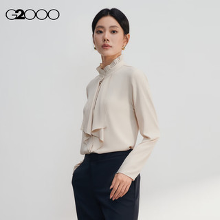 G2000【花边领】G2000女装FW24商场飘带垂感优雅气质长袖休闲衬衫 花边领-亚麻色25寸 38