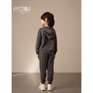 ERDOS KIDS鄂尔多斯童装24秋冬时尚宽松羊绒裤加厚保暖男童长裤裤子 深灰 130cm 130/53