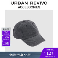 URBAN REVIVO2024秋季男士时尚百搭丹宁棒球帽UAMA40129 黑色 F