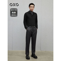GXG男装 polo领设计打底衫男士通勤内搭柔软针织衫 2024冬季 黑色 175/L