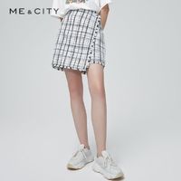 百亿补贴：MECITY 女装2024秋季新款黑白格粗花呢小香风半裙