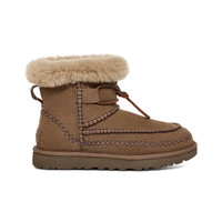 UGG 女士时尚舒适纯色系带装饰缝线短靴休闲雪地靴 1158251 胡桃木色 42