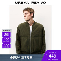 UR2024秋冬男装潮流休闲飞行员廓形拉链羽绒服UMV130002 军绿 S