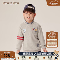 PawinPaw卡通小熊童装2024年秋冬男宝圆领卫衣 Grey灰色/15 110cm