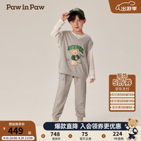 PawinPaw卡通小熊童装2024年秋冬男童三件式套装工装风时尚 Grey灰色/15 120cm