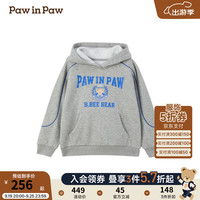 PawinPaw卡通小熊童装2024年早秋男女童宽松连帽卫衣舒适好穿 Grey灰色/15 120cm