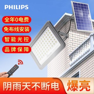 PHILIPS 飞利浦 太阳能照明灯遥控感应灯led户外照明灯庭院投光灯阳台防水