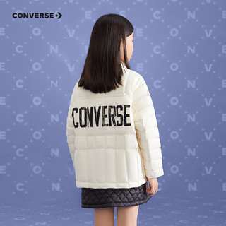 匡威（Converse）童装儿童轻保暖羽绒服男女童加厚外套 羽白色 140/68