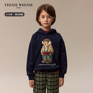 Teenie Weenie Kids小熊童装24秋冬新男女童休闲百搭加绒连帽卫衣 绿色 140cm