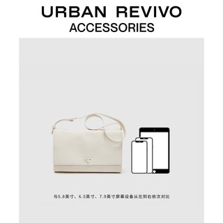 URBAN REVIVO2024秋季女简约高级感单肩斜挎包UAWB40387 米白