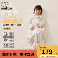 威尔贝鲁（WELLBER）婴儿宝宝一体式儿童恒温睡袋 2024秋冬 保暖防惊跳防踢被子 密语森林【倍暖】10-15℃ M（70cm-80cm）