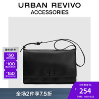 URBAN REVIVO2024秋季女简约高级感单肩斜挎包UAWB40387 黑色