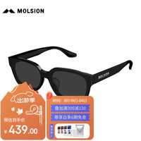 陌森（Molsion）肖战同款2024年小方框男女通用显瘦防晒墨镜MS3085 C10灰色 C10灰色全色片