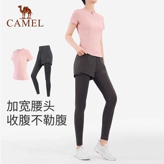 88VIP：CAMEL 骆驼 瑜伽服女款套装 Y23BA40030 短袖健身跑步服