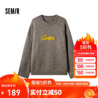 森马（Semir）毛衫男2024冬季复古绣花针织衫宽松内搭上衣时尚个性 绿色调00344 185/100A/XXL