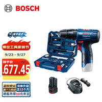 BOSCH 博世 GSB 120 12V锂电充电式冲击钻+家用多功能工具箱108件套 单电版组合套装