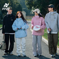 PPGEppge硬壳压胶冲锋衣粉色夹克女春季防风防水撞色冲锋服外套男 蓝色 XL