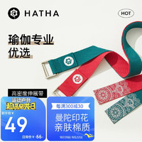 HATHA YOGA 哈他 专业加长伸展带 拉力带瑜伽绳拉伸空中瑜伽普拉提拉筋绳辅助高含棉HT387 脂红 标准