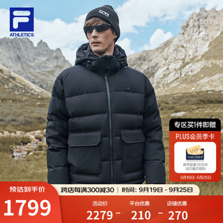 FILA 斐乐 情侣款羽绒服男女户外短款连帽上衣