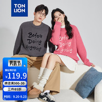 唐狮 TONLION2024秋季男圆领前胸文字毛线衫TB 男款/黑色 M