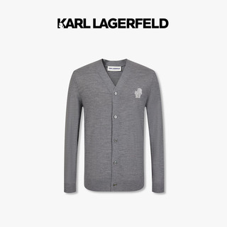 Karl Lagerfeld卡尔拉格斐2024秋季开襟薄羊毛衫老佛爷1K1D50201953 中灰色 XL