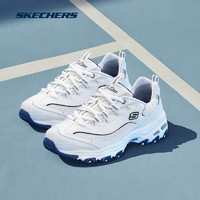 SKECHERS 斯凯奇 女鞋小白鞋运动鞋休闲百搭老爹鞋女厚底增高熊猫鞋 海军蓝/WNV 36