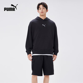 PUMA 彪马 Plus:彪马（PUMA）2024秋男子运动休闲百搭基础连帽长袖卫衣套头衫683480 黑色