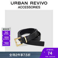 URBAN REVIVO 2024秋季女士时尚黑金色气质腰带UAWA40267 黑色 115cm